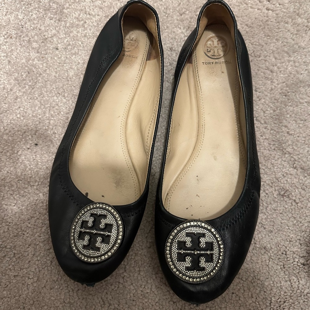 Tory Burch Liana Ballet Flats with Rhinestone Logo